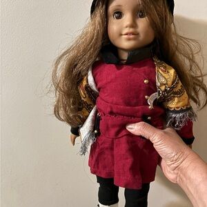 American Girl Doll in Red and Black Outfit